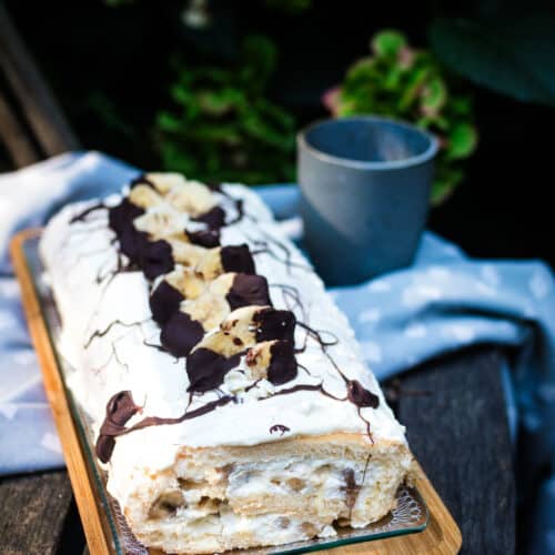 Leckere Banoffee Biskuitrolle